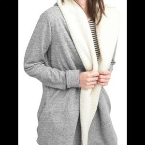 Gap Maternity Sherpa wrap cardigan in black